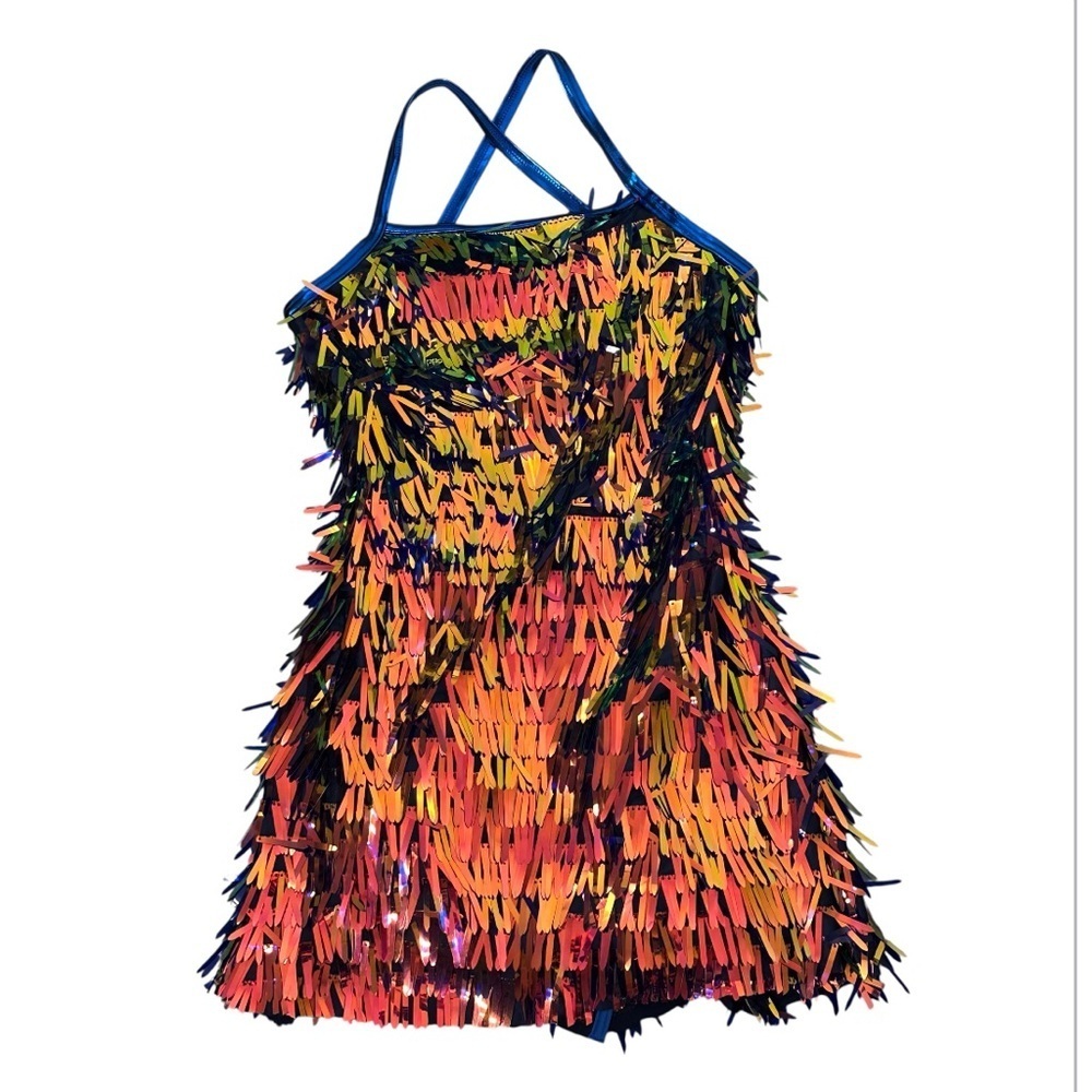 Weissman Elite Oil Slick Teardrop Sequin Dress Adult Medium Costume ‘Houdini’ - Picture 7 of 8